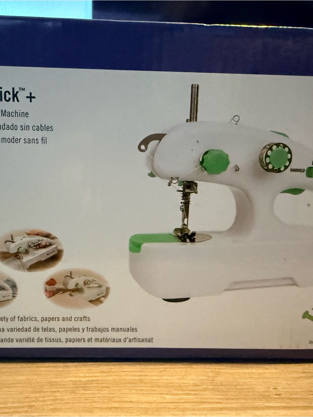 Handheld Sewing Machine in White and Green - Beginner Craft